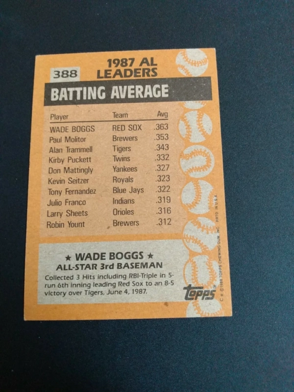 Vintage Baseball Cards Wade Boggs - Image 2