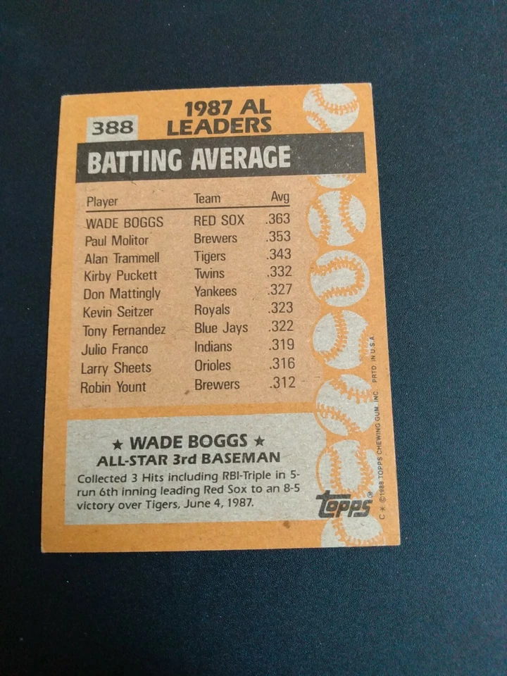Vintage Baseball Cards Wade Boggs - Image 2