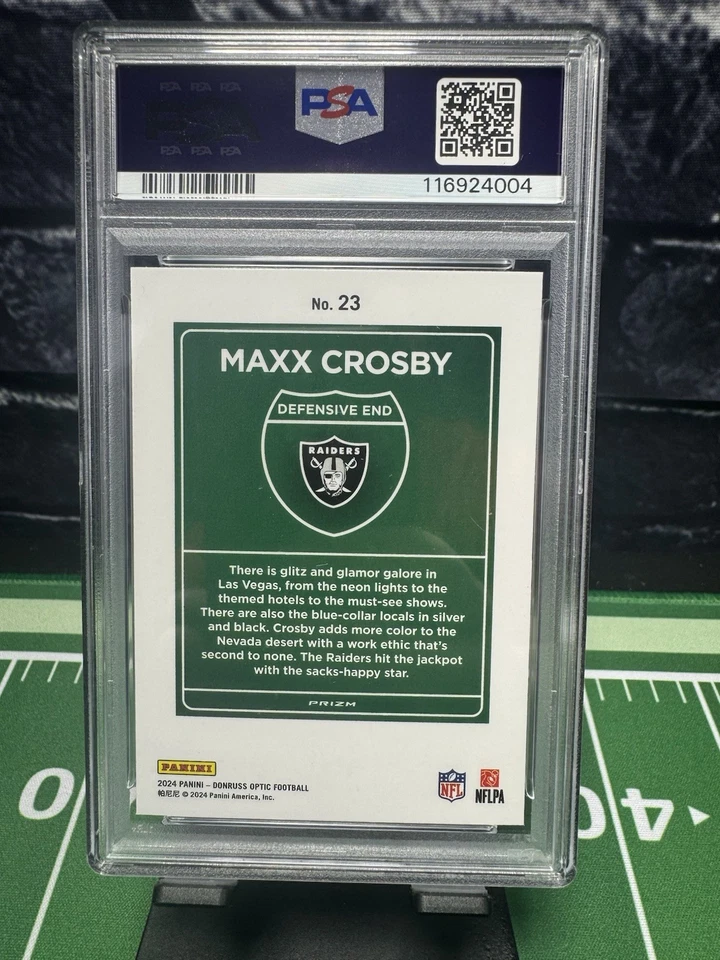 2024 PANINI DONRUSS OPTIC DOWNTOWN! #23 MAXX CROSBY PSA 9 - Raiders - Image 2