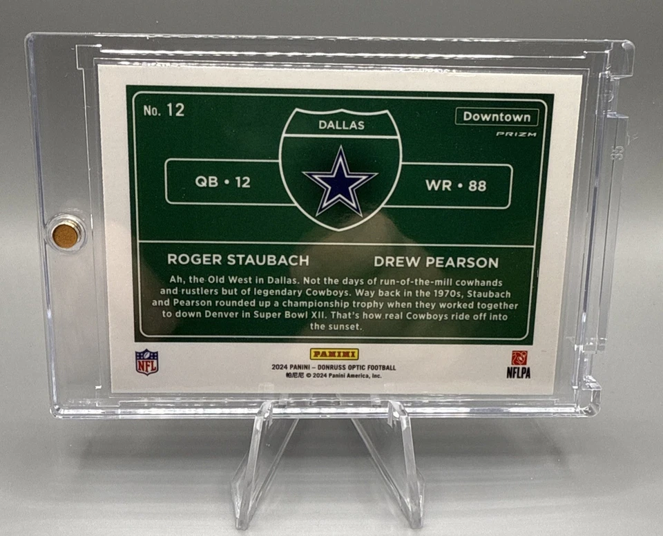 2024 Panini Donruss Optic Downtown Duos Roger Staubach And Drew Pearson Cowboys - Image 2