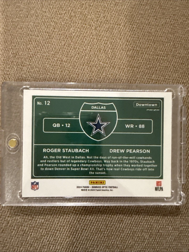 2024 Panini Donruss Optic - Downtown Duos Roger Staubach, Drew Pearson #12 - Image 3