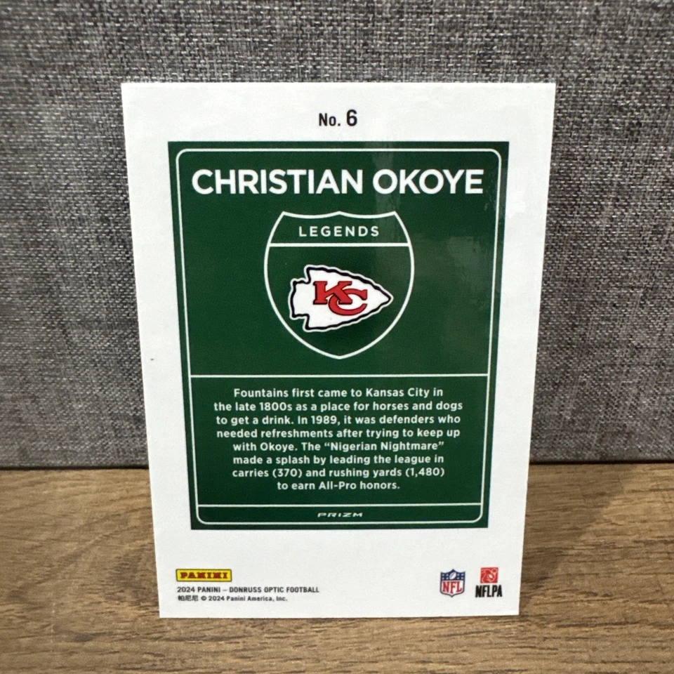 2024 Panini Donruss Optic - Downtown Legends Christian Okoye #6 - Image 2