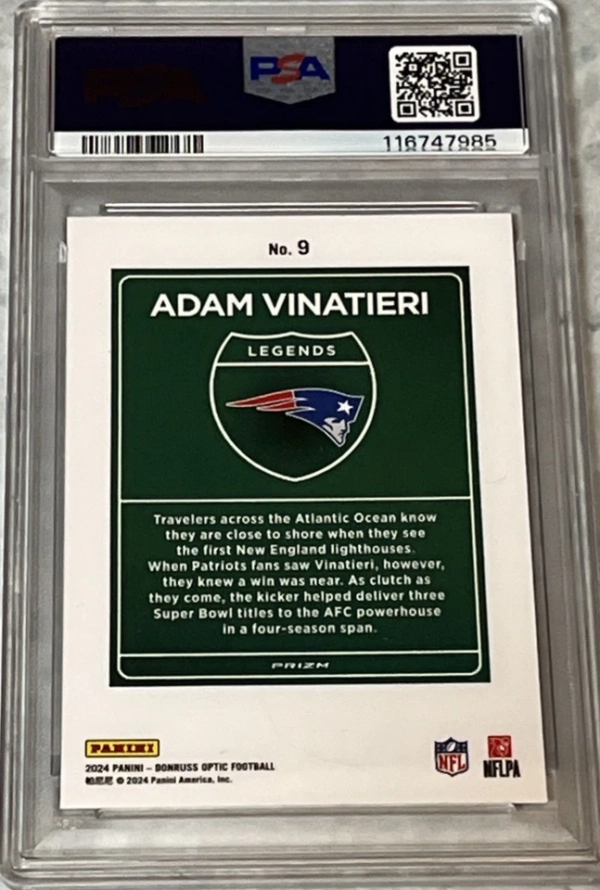 2024 Panini Donruss Optic - Downtown Legends Adam Vinatieri #9 - Image 2