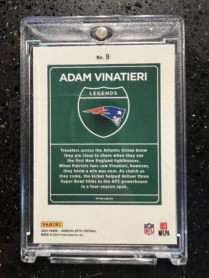 2024 Donruss Optic Adam Vinatieri “Legends” Downtown SSP Case Hit #9 Patroits - Image 2