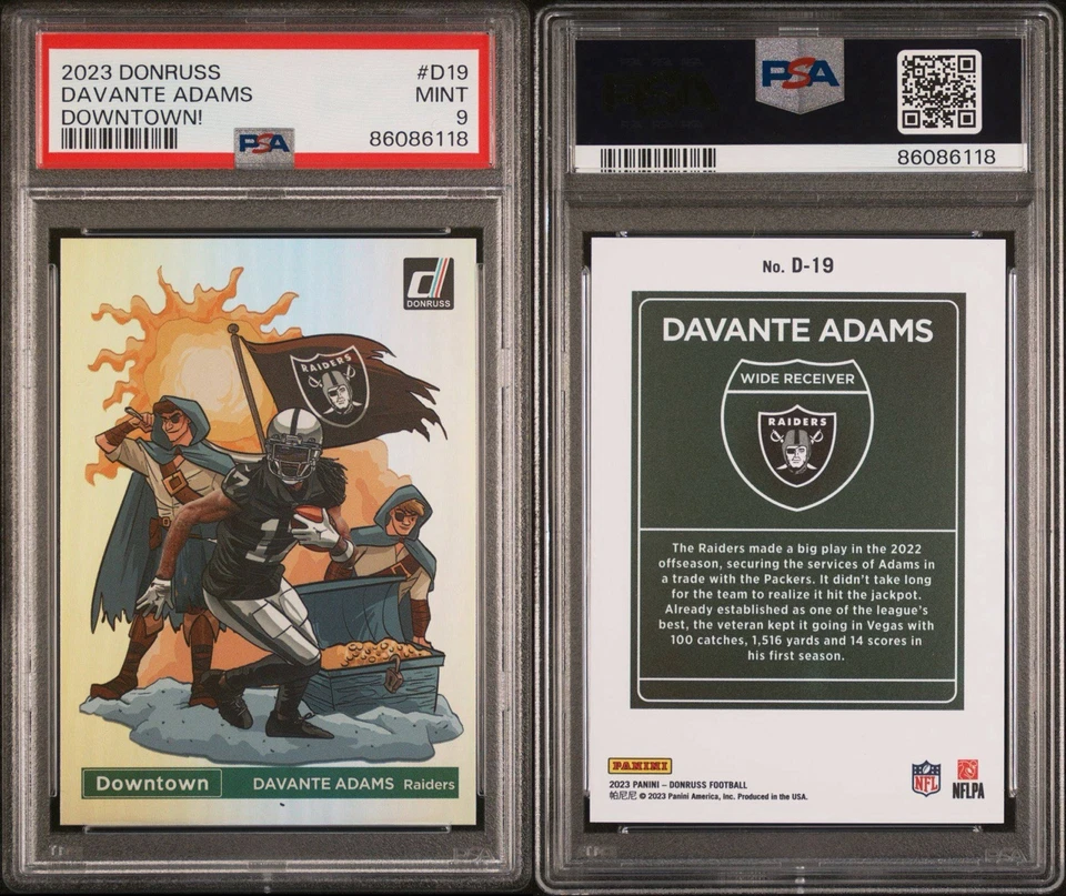 2023 Panini Donruss Davante Adams Downtown! SSP Case Hit - PSA 9 - Image 2