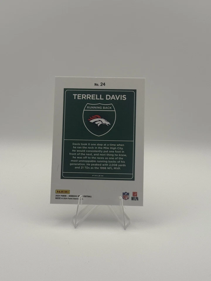 2024 Panini Donruss Optic Terrell Davis DOWNTOWN #24 SSP CASE HIT Denver Broncos - Image 3