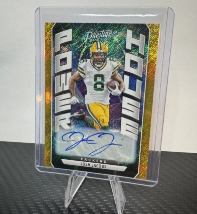 2024 Prestige Josh Jacobs Extra Points Gold Powerhouse Autograph /10 SSP #PH-JJS