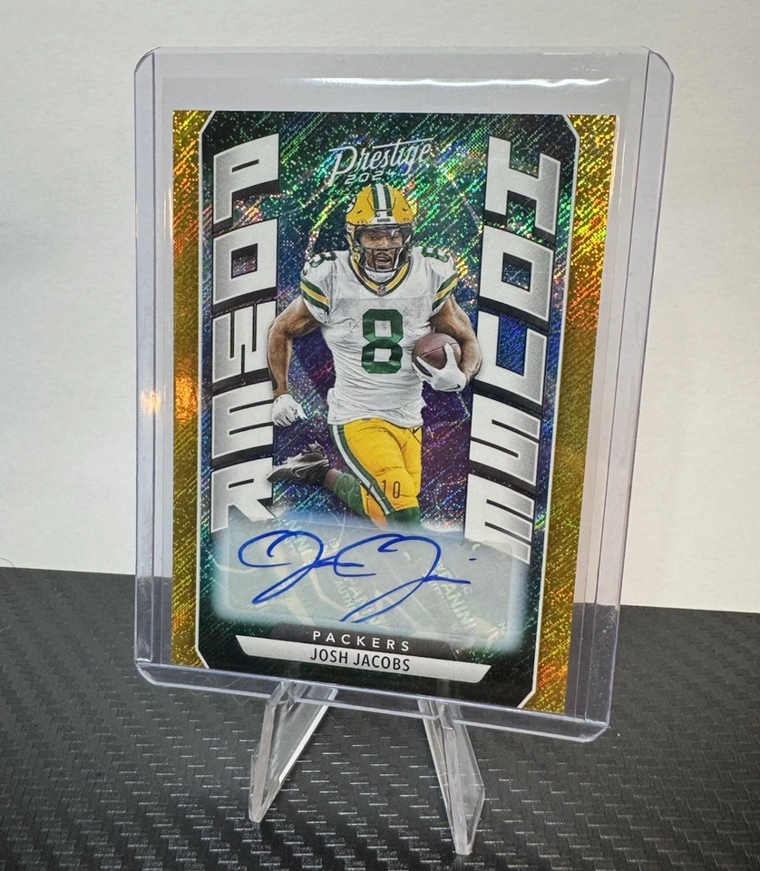 2024 Prestige Josh Jacobs Extra Points Gold Powerhouse Autograph /10 SSP #PH-JJS