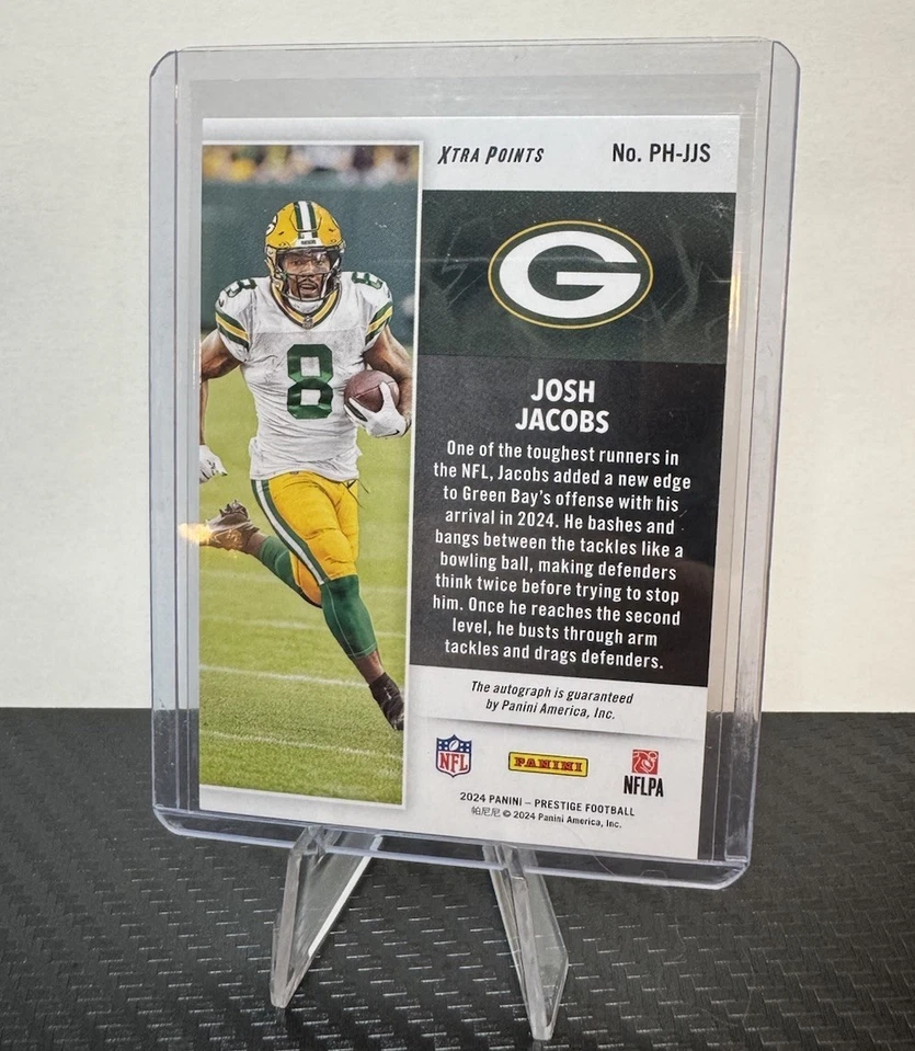 2024 Prestige Josh Jacobs Extra Points Gold Powerhouse Autograph /10 SSP #PH-JJS - Image 2