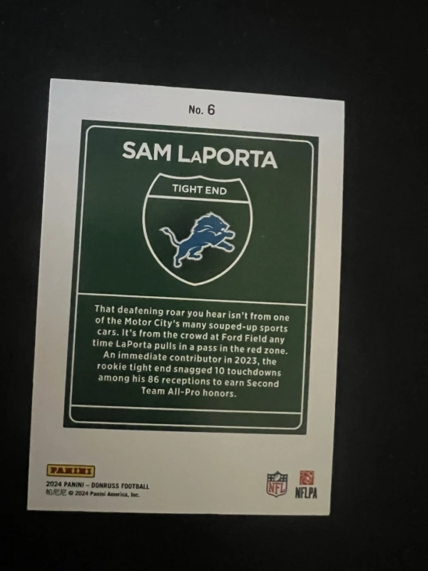 2024 Panini Donruss Optic - Downtown! Sam LaPorta #6 - Image 2