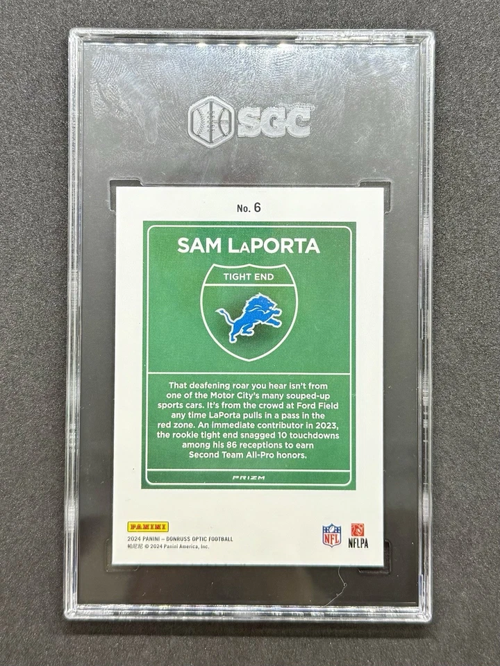 Sam LaPorta 2024 Donruss Optic Downtown SGC 9.5 - Image 2