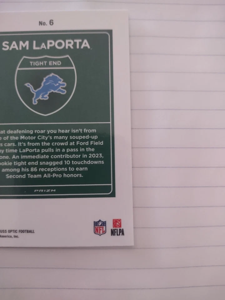 2024 Donruss Optic - Sam LaPorta Downtown #6 REGULAR SIZE SSP case Hit - Rare - Image 3