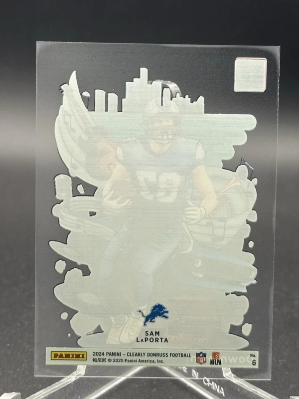 Sam LaPorta 2024 Panini Clearly Donruss Football Downtown #6 Detroit Lions FV1 - Image 2