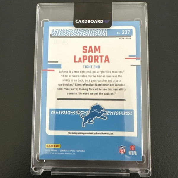 2023 Panini Donruss Optic - Sam LaPorta RR Gold On Card Auto 10/10 Bookend - Image 6