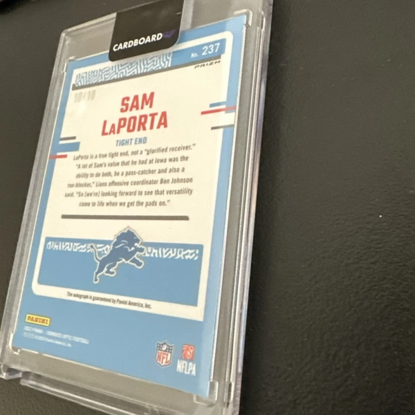 2023 Panini Donruss Optic - Sam LaPorta RR Gold On Card Auto 10/10 Bookend - Image 3