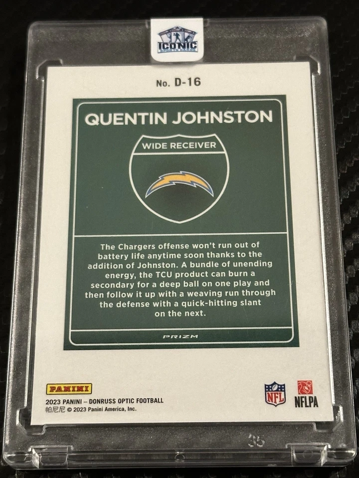 2023 Donruss Optic Quentin Johnston Downtown Case Hit Rookie Chargers  - Image 2