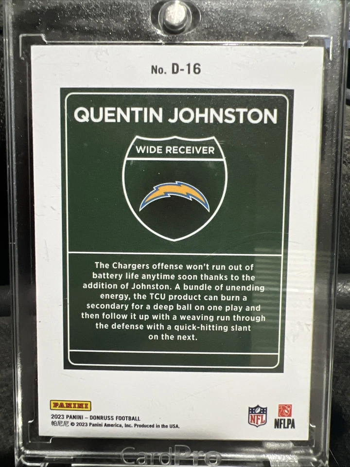 2023 Panini Donruss Optic Downtown Quentin Johnston #D-16 (RC) - Image 2