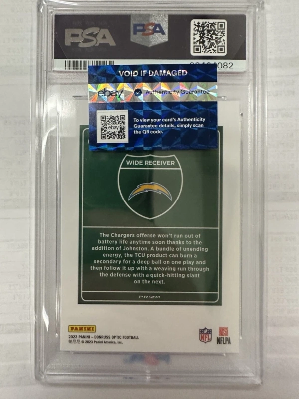 2023 Panini Donruss Optic - Downtown #D-16 Quentin Johnston (RC) PSA 10 GEM MT - Image 2