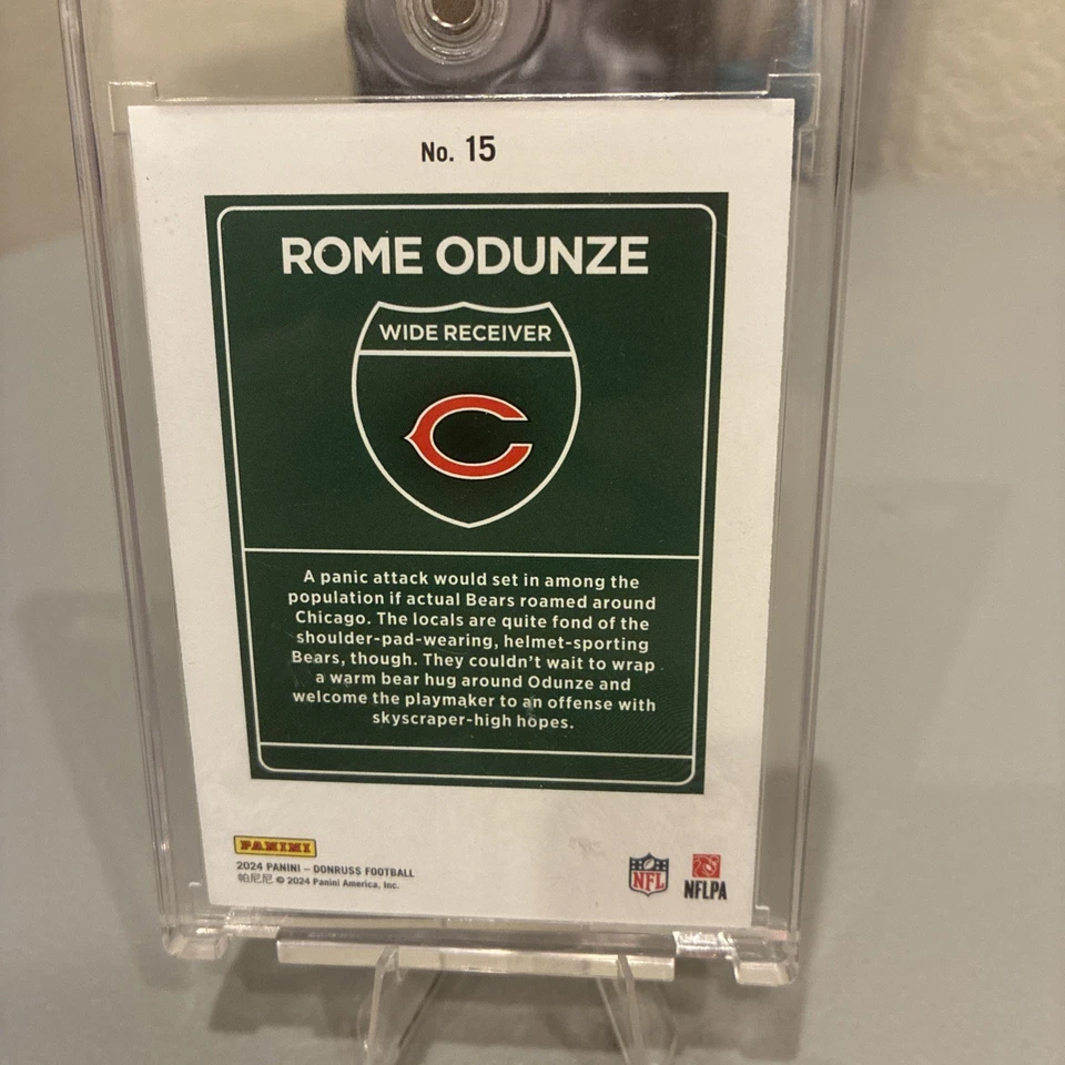 2024 Donruss Optic Rome Odunze Downtown! RC Rookie SSP #15 Chicago Bears - Image 2
