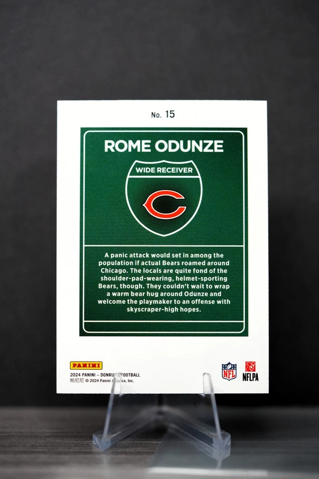 2024 Panini Donruss ROME ODUNZE OPTIC DOWNTOWN ROOKIE #15 RC BEARS - Image 6