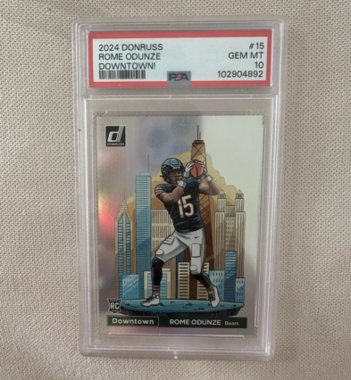 2024 Panini Donruss Optic Rome Odunze Downtown! Case Hit SP RC #15 PSA 10