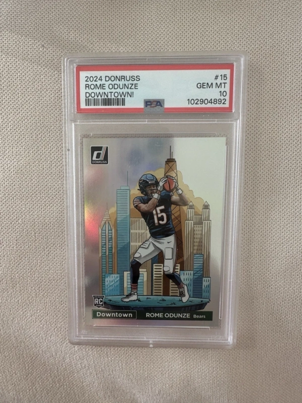 2024 Panini Donruss Optic Rome Odunze Downtown! Case Hit SP RC #15 PSA 10