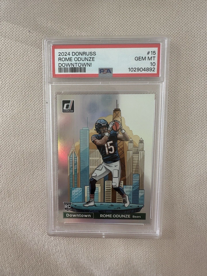 2024 Panini Donruss Optic Rome Odunze Downtown! Case Hit SP RC #15 PSA 10