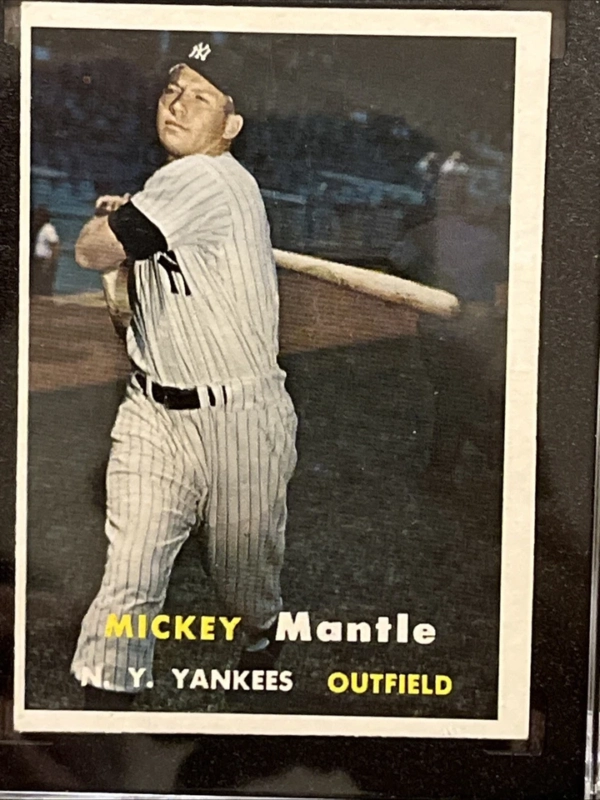 MICKEY MANTLE1957 Topps Baseball #95 HOF SGC 1 Vintage Yankees - Image 4